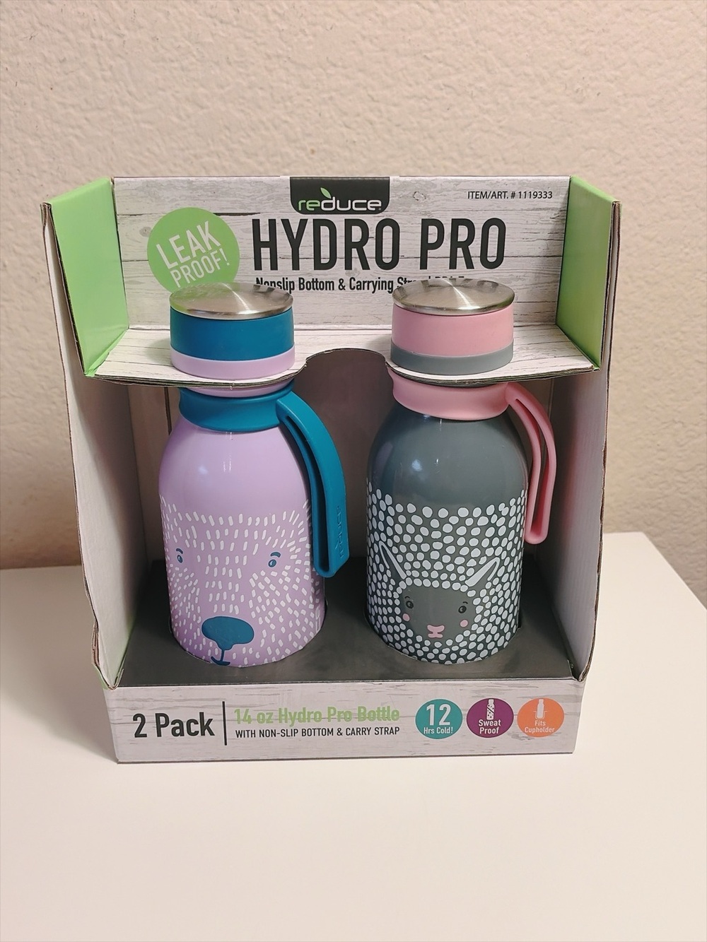 Reduce Hydro Pro 14 oz Kids Water Bottles 2 Pack Leak Proof BPA Free New